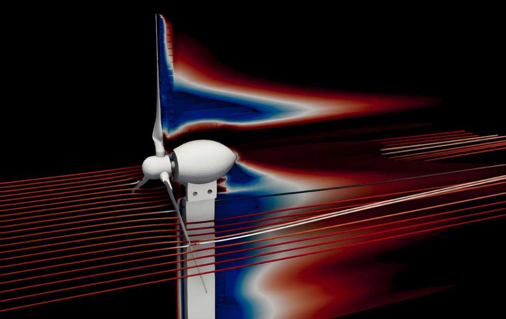 Cfd Simulation Of A 3d Model Wind Turbine. Pressure Gradient And